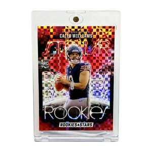 CALEB WILLIAMS RC RED PLAID PRIZM ROOKIES & STARS PANINI #SR-CWS 2024 BEARS NM/M